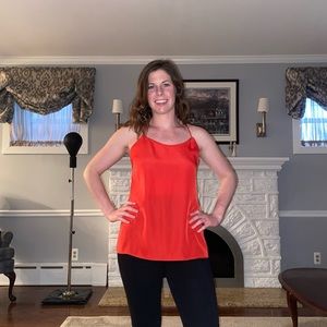 Red Silk Racerback Tank Top from J. Crew
